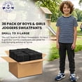 thumbnail image 3 of Yacht & Smith 36 Pack of Wholesale Childrens Unisex Jogger Bulk Sweatpants, Black Navy Gray, Comfy Lounge Joggers for Kids, 3 of 5