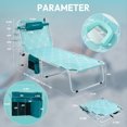 thumbnail image 7 of Oversized Folding Tanning Chair with Face Hole - Portable Chaise Lounge for Beach, Outdoor Sunbathing, Reading, and Relaxation, Supports 475 lbs, Aqua, 7 of 7
