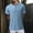Sky Blue, variant on Bcfgryg Men Summer Solid Color Cotton And Linen Short Sleeve V Neck Button T Shirts Men Shirts Black