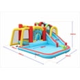 thumbnail image 7 of 7 in1 Inflatable Slide Water Park,Bouncing House Outdoor Soccer Garden Bouncer with Splash Pool & Water Gun & Climbing Wall & Basketball & Football,Outdoor Water Bounce House,Multicolor, 7 of 7