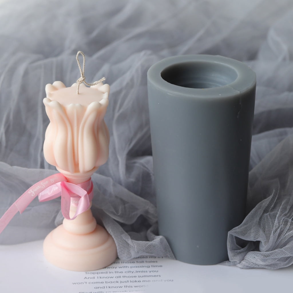 Oasiva 3D Tulip Candle Silicone Mold Soap Crayon Wax Mould Home Ornaments Making Supply