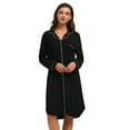 thumbnail image 7 of EFINNY Women's Button Down Nightgown Long Sleeved Nightdress Open Front Suit Solid Color Sleep Skirt Homewear, 7 of 7