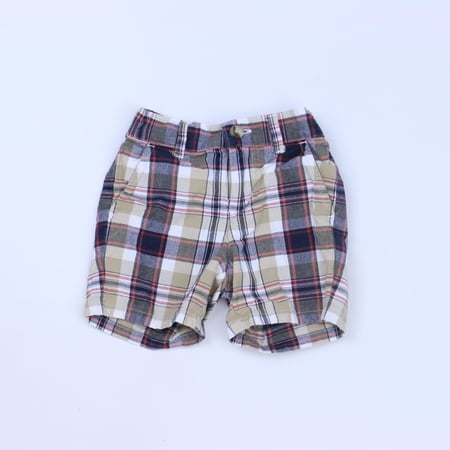 

Pre-owned Janie & Jack Boys Tan | Blue | Red Plaid Shorts size: 3-6 Months