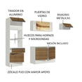 thumbnail image 3 of Cocina Integral Completa 240cm Diamante Madesa 02 - Blanco/Marrón, 3 of 7