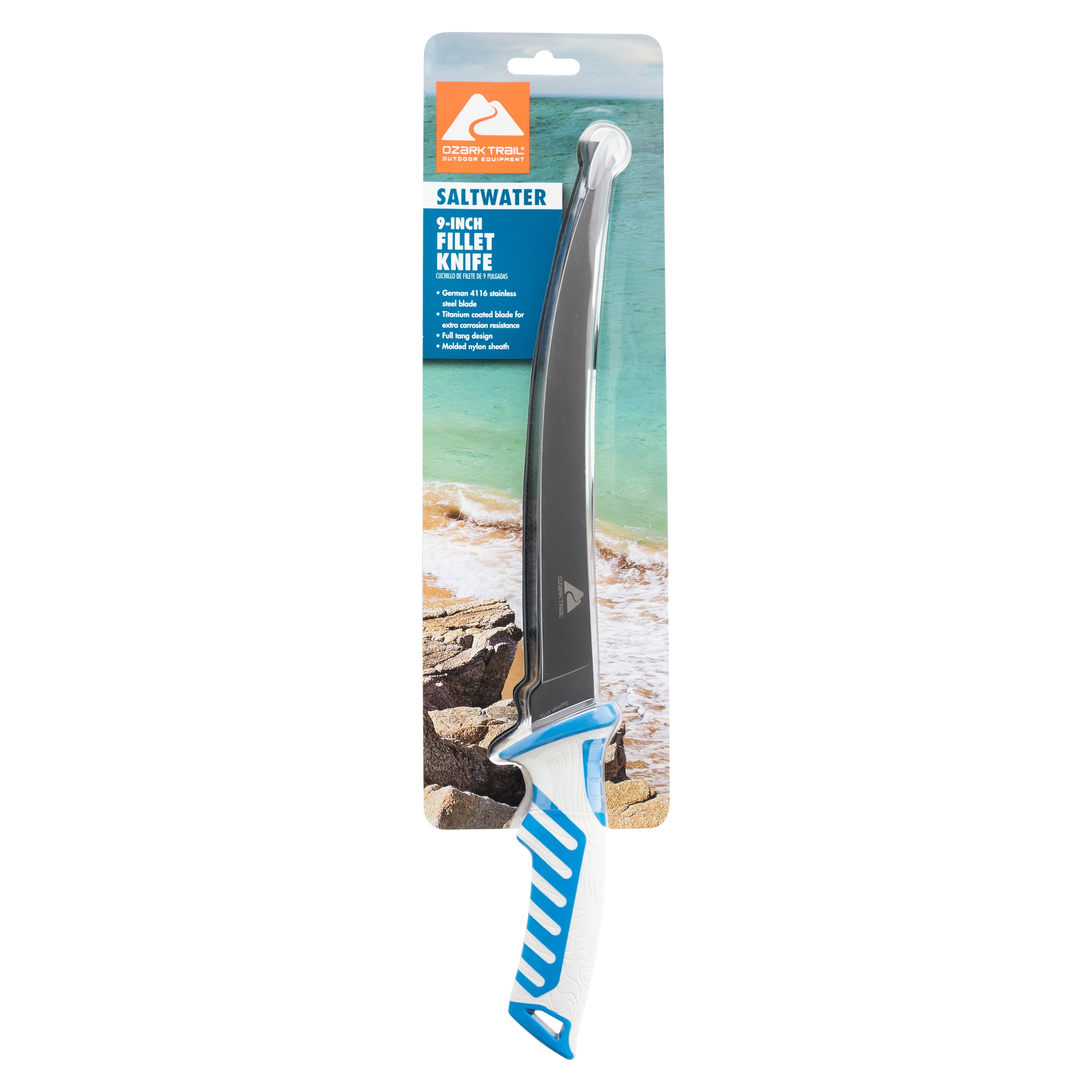 Ozark Trail Saltwater 9″ Fillet Knife, Straight Edge