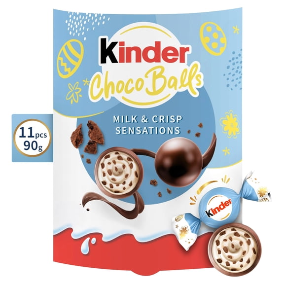 Kinder Choco Balls Milk & Crisp Sensations 11 Pieces 90g, Imported from Britain