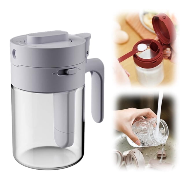 Clear Box Glass With Spoon 2024 Newest Multifunctional Box Storage Cans With Lid Airtight Overnight Oats Container For Coffee Sugar Tea