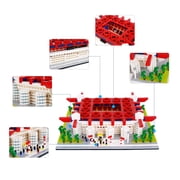 HI-REEKE Architectural Micro Mini Building Block Set San Siro Soccer Stadium Building Kit for Kid Red