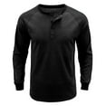 thumbnail image 4 of guisaled Mens Henley Long Sleeve Shirts Button Neck Waffle T-Shirt Solid Color Basic Lightweight Fashion Casual Pullover Shirt, 4 of 9