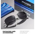 thumbnail image 2 of Xagger Polarized Oval Aviator Sunglasses for Men Pilot Metal Frame Driving Fishing Golf UV400 Sun Glasses, 2 of 6