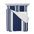 thumbnail image 7 of Quilts Full Size Bedding Set, Farmhouse Navy Blue Lightweight Quilted Comforter, Aesthetic Modern Line Striped Soft Reversible Bedspread Coverlet with Pillow Covers for All Season, 78" x 90", 7 of 7