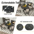thumbnail image 6 of EUROCO 5-Piece Dining Table Set for 4,Round Kitchen Extendable Dining Table with 4 Dining Upholstered Chairs and Wooden Frame,Dining Room Table Set for Small Space,Living Room,Black, 6 of 8