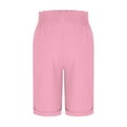 thumbnail image 5 of UAMVSH Bermuda Shorts for Women Soft Summer Casual Pockets Shorts Knee Length Elastic Waist Simple Capri Pants with Cuffed Hem, 5 of 6