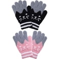 thumbnail image 5 of Guantes de invierno JAMW para niños 2 pares colores negro y rosa, 5 of 5