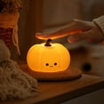 thumbnail image 4 of Dimmable Silicone Pumpkin Night Light, Auto‑Off Timer LED Touch Lamp, Portable Cordless Bedside Light for Nursery, Desk and Halloween Room Decoration, 4 of 6