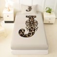 thumbnail image 3 of Erosebridal Vintage Leopard Print Bow Tie Twin Sheet Sets 3pcs For Girls Boys,Adults Personalized Initial J Bedding, 3 of 5