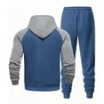 thumbnail image 5 of Ceisia Men's Slim Fit Color Block Hooded Tracksuit Set Full-Zip Long Sleeve Jacket with Elastic Waist Jogger Pants Gifts, 5 of 9
