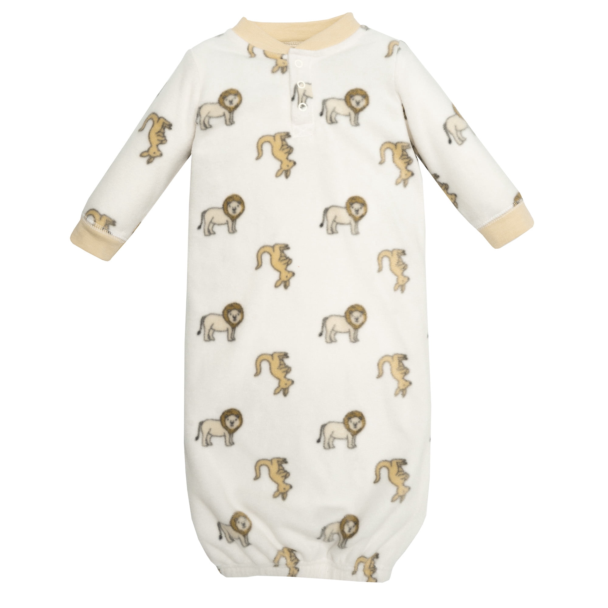 Hudson Baby Fleece Gowns, Kangaroo Neutral, 0-6 Months