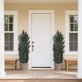 thumbnail image 6 of 150cm Detachable Artificial Cypress Tree, Realistic Tall Faux Plant - Indoor Outdoor Decor, Easy Assembly, Durable Plastic, 2 Pack, 6 of 8