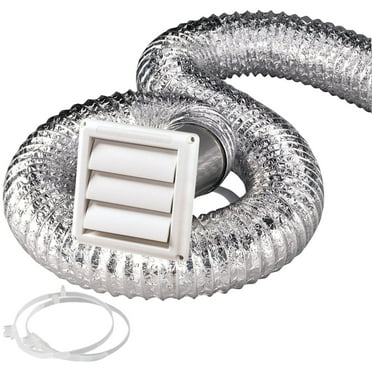 Deflect-O Supurr-Flex 96 in. L X 4 in. D Silver/White Aluminum Dryer Vent Kit