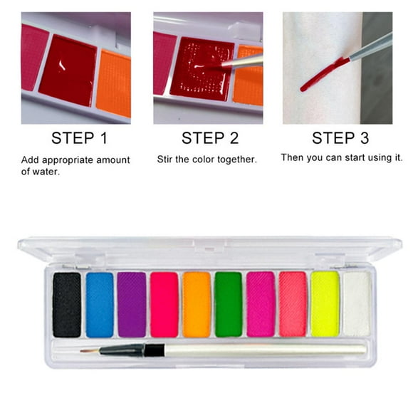 Pintura para cuerpo Yinane paleta de pintura facial Resplandor en la oscuridad