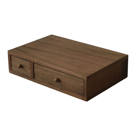 Wooden Drawer Storage Box Wood Desktop Stationery Container With Drawer Small Item Organiser