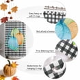 thumbnail image 5 of Shower Curtain 36"W x 78"L Fall Thanksgiving Blue Green Orange Pumpkin Black White Plaid Fabric Shower Curtains Set with Hooks Water Repellent Bathroom Curtains Machine Washable Bathroom Accessories, 5 of 6