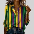 thumbnail image 1 of TaTaai Womens Festival Print Polyester Shirt Long Sleeve Round Neck Casual Lightweight Blouse Holiday Wear Fits Small Gift, 1 of 5