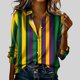 thumbnail image 1 of TaTaai Womens Festival Print Polyester Shirt Long Sleeve Round Neck Casual Lightweight Blouse Holiday Wear Fits Small Gift, 1 of 5