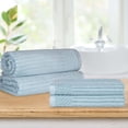thumbnail image 2 of Superior Ribbed Cotton 4-Piece Slate Blue Bath Sheet/ Towel Set, 2 of 7