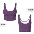 thumbnail image 5 of Lsque Retro Florals Purple Printed Women'S Sports Bra, Compression, Moisture Wicking, High-Impact Sports Bra For Women,Supportive sports bra-Medium, 5 of 9