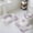 Purple, variant on Blue White Bath Mat 3 Piece Bathroom Rug Set, Abstract Grey Chrysanthemum Flower Floral Non Slip Bath Rug Contour Mat and Toilet Lid Cover, Absorbent Shower Mats Soft Bath Rugs and Mats Sets