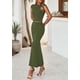 thumbnail image 4 of Conjunto de Falda PRETTYGARDEN Mujer Top Corto Verde Militar XXL, 4 of 8