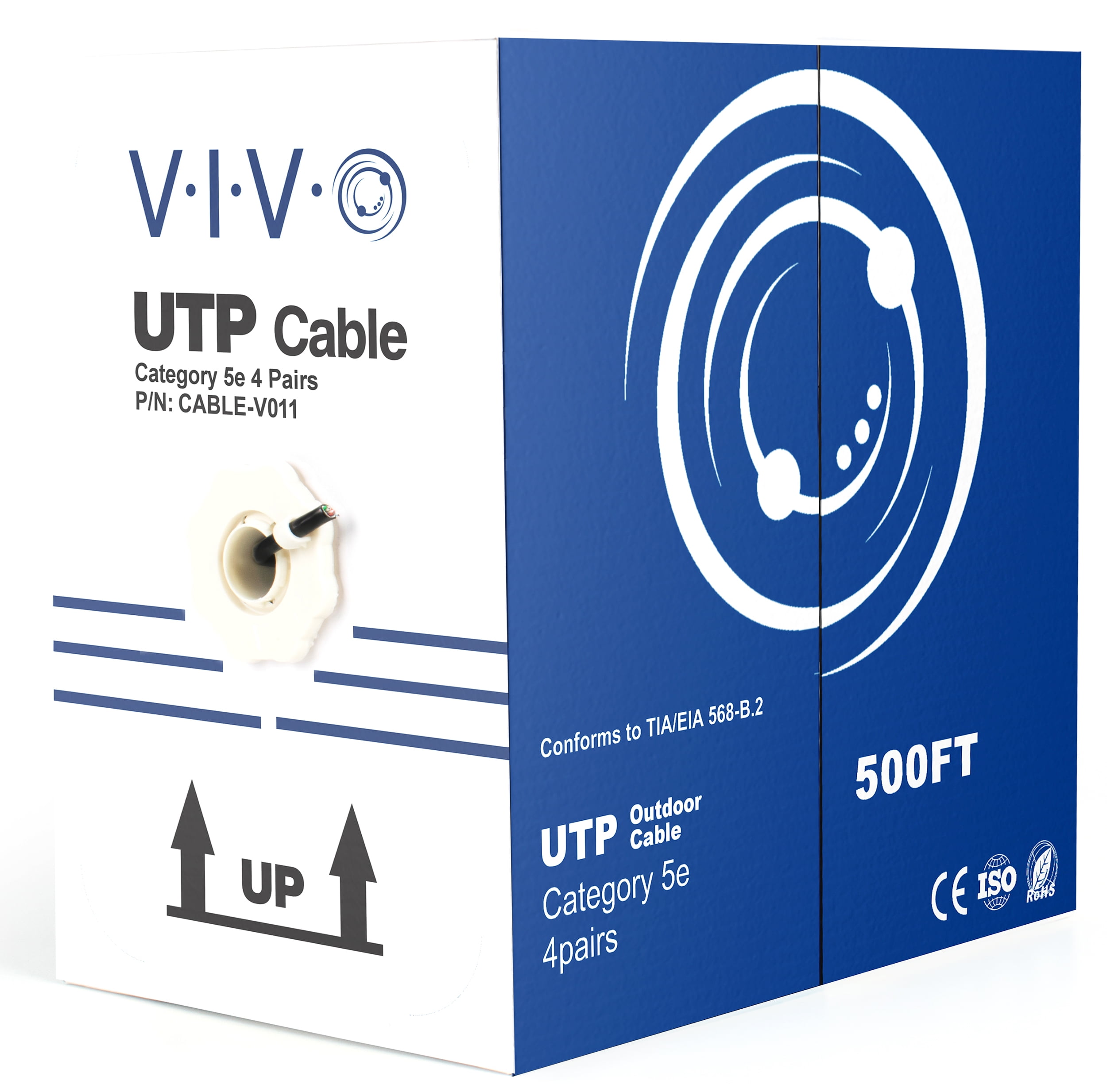 VIVO 500ft bulk Cat5e Cable UTP Cat5e Waterproof Outdoor