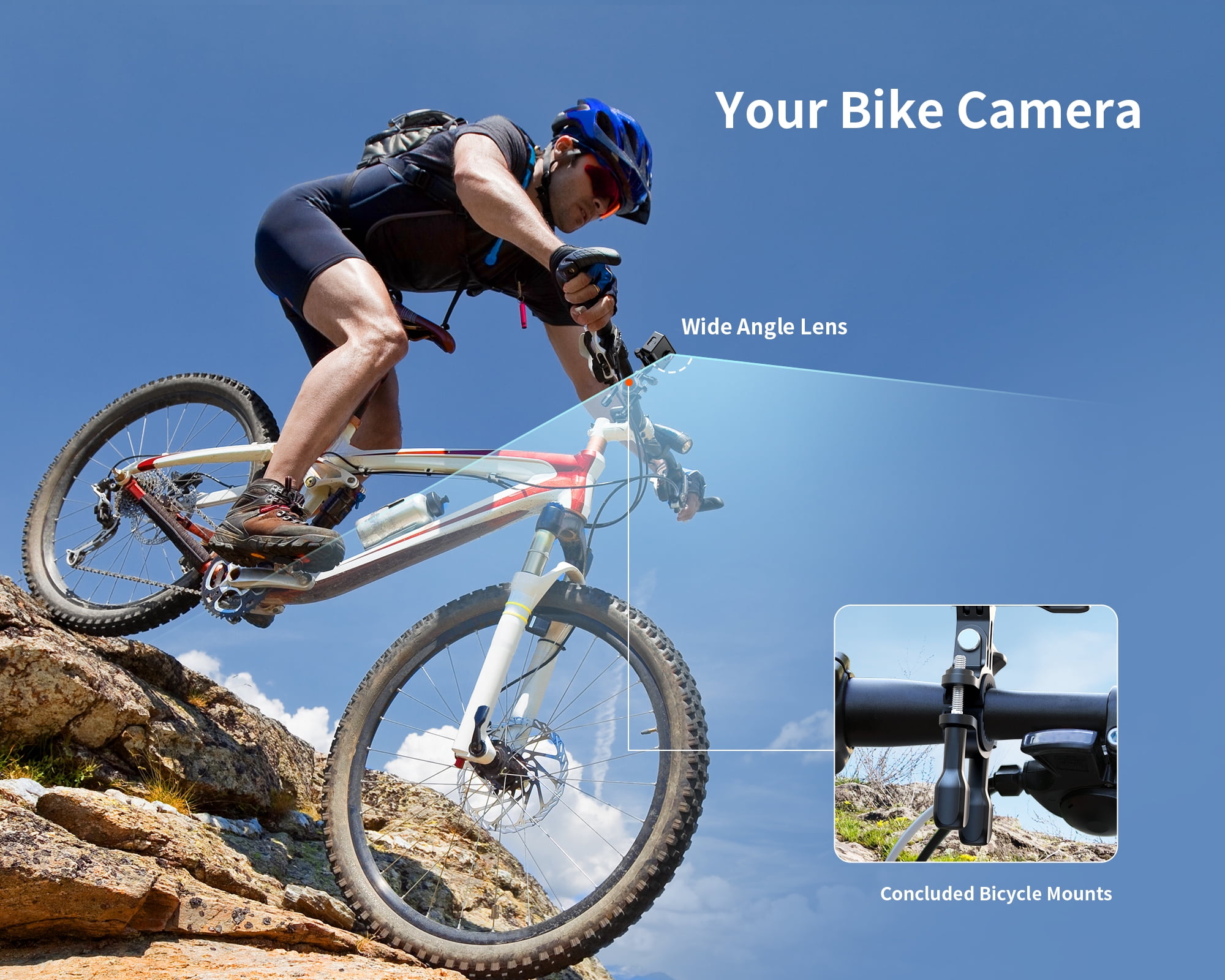 Action Camera 4K 20MP with External Microphone PC Webcam WiFi Vlogging Cam Waterproof Camera