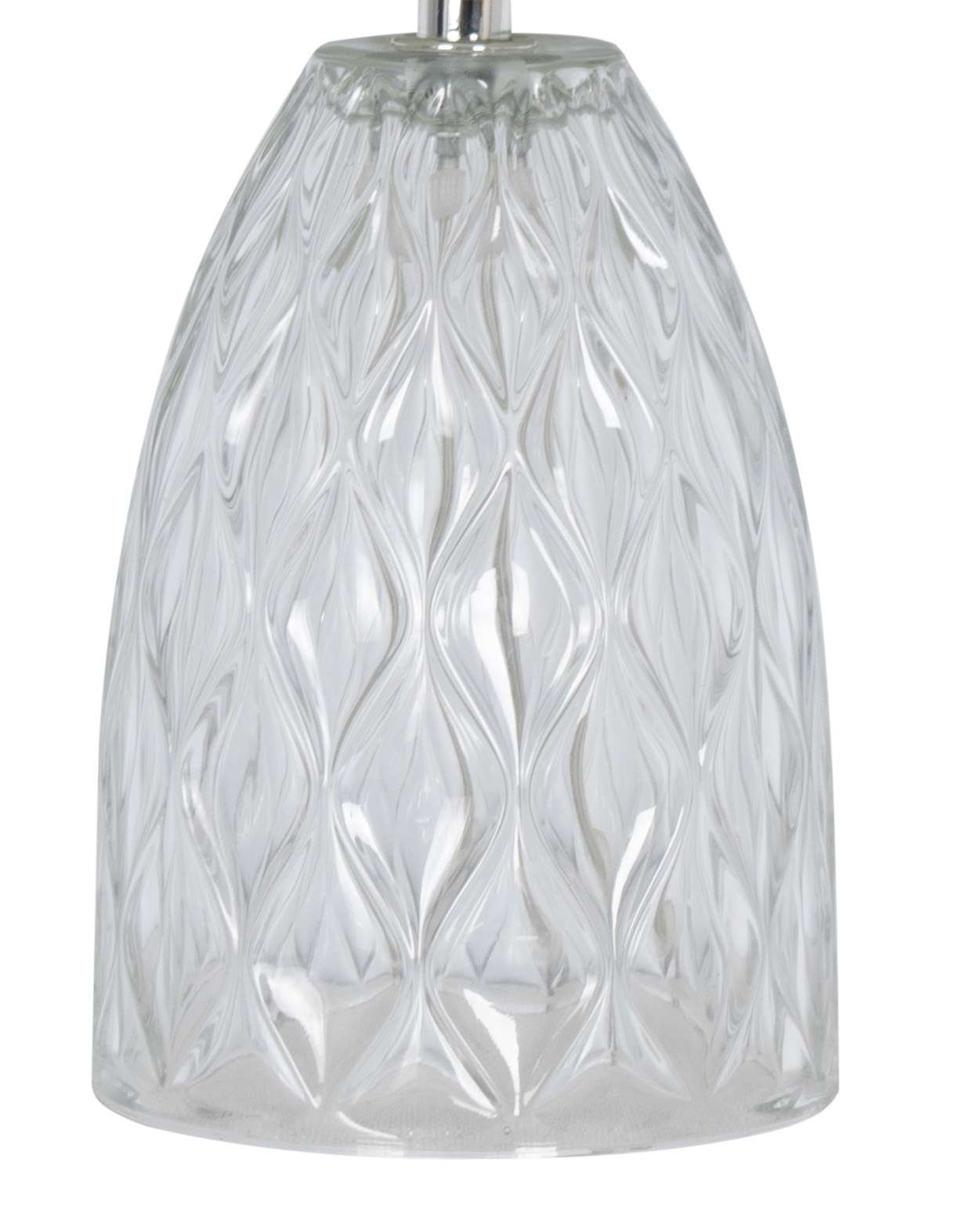 Mainstays Mini Clear Glass Table Lamp, White Shade, 12.75 in photo 2