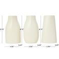 thumbnail image 3 of DecMode 5"W, 9"H Minimalistic Dimensional Cream Ceramic Vase with Varying Shapes, Set of 3, 3 of 10