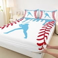 thumbnail image 4 of Erosebridal Baseball Gamer Full Size Sheets,Ice Cream Baseball Bed Sheets For Kids Boys 4-Piece, 4 of 6