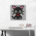 thumbnail image 2 of ARTCANVAS Cute Black Cat Kitten Jewel Pixel Canvas Art Print - Size: 18" x 18" (0.75" Deep), 2 of 9
