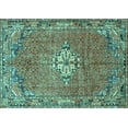 thumbnail image 1 of Ahgly Company Indoor Rectangle Persian Turquoise Blue Traditional Area Rugs, 2' x 4', 1 of 4