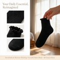thumbnail image 5 of 12 Pairs Women’s Cotton Crew Socks – Super Soft Turn-Cuff Ruffle Frilly Design (fit US 6-9), 5 of 6