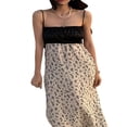 thumbnail image 4 of EIMELI Femmes Sans Manches Robe de Satin d'Été Contraste Couleur Noeud Dos Nu Robe de Soirée Florale Imprimé pour Cocktail, 4 of 7