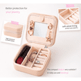 thumbnail image 6 of 2 Pack Travel Jewelry Box for Girls – Small Jewelry Box with Mirror, Travel Jewelry Organizer, Perfect Gift for Women and Girls, Pink and Black, 6 of 8