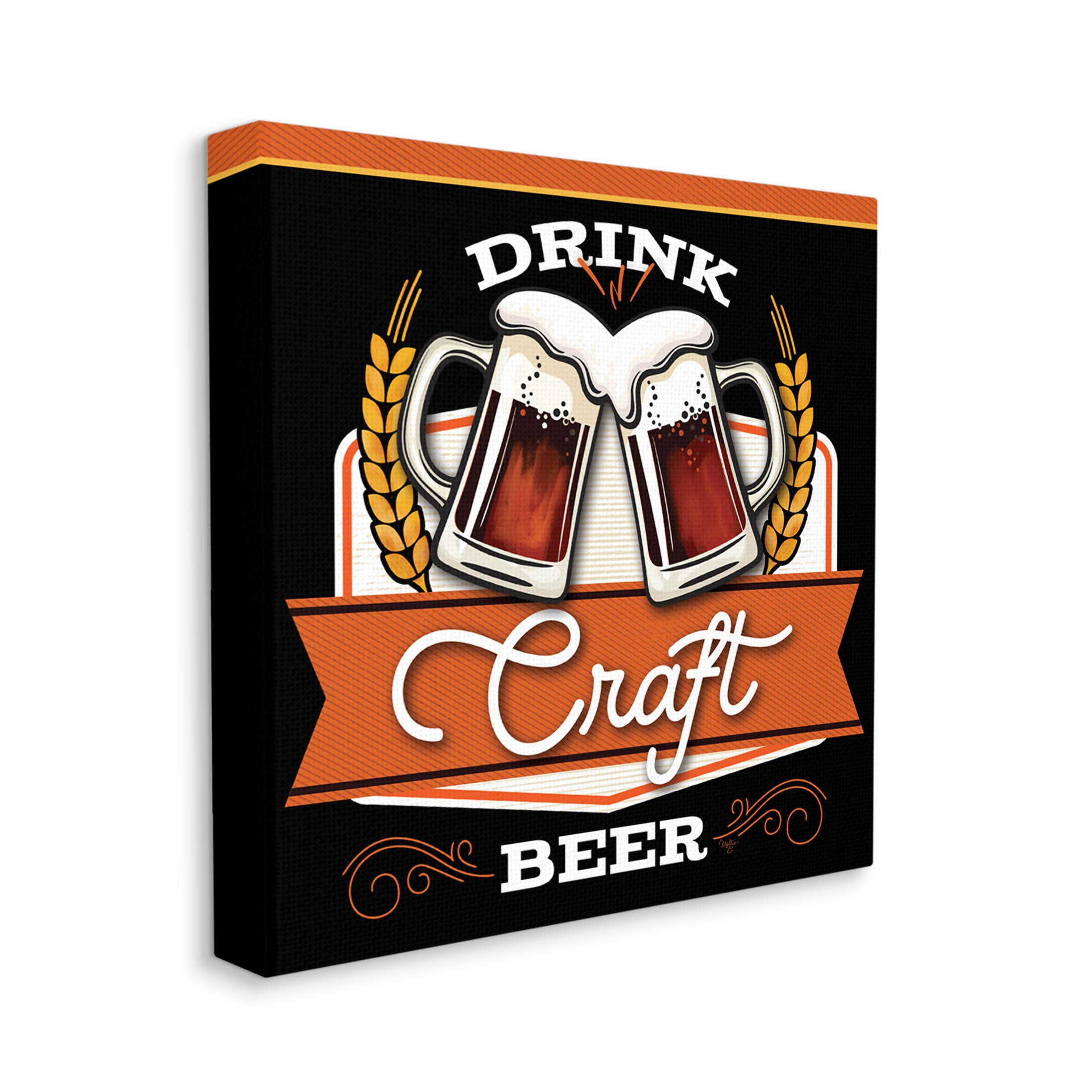 Drink Craft Beer Vintage Phrase Food & Beverage Graphic Art Gallery Wrapped Canvas Print Wall Art