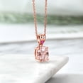 thumbnail image 4 of Gem Stone King 3.93 Ct Peach Simulated Morganite Pink Sapphire 18K Rose Gold Plated Silver Pendant, 4 of 4