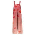 thumbnail image 3 of Fgvctg Womens Valentine's Day Jumpsuits Wide Leg Pant Trendy Love Heart Graphic Overall Sleeveless Romper Date Night Spaghetti Straps Jumpsuits Loose Bib Overalls Sprimg Clothes With Pockets Red M, 3 of 5