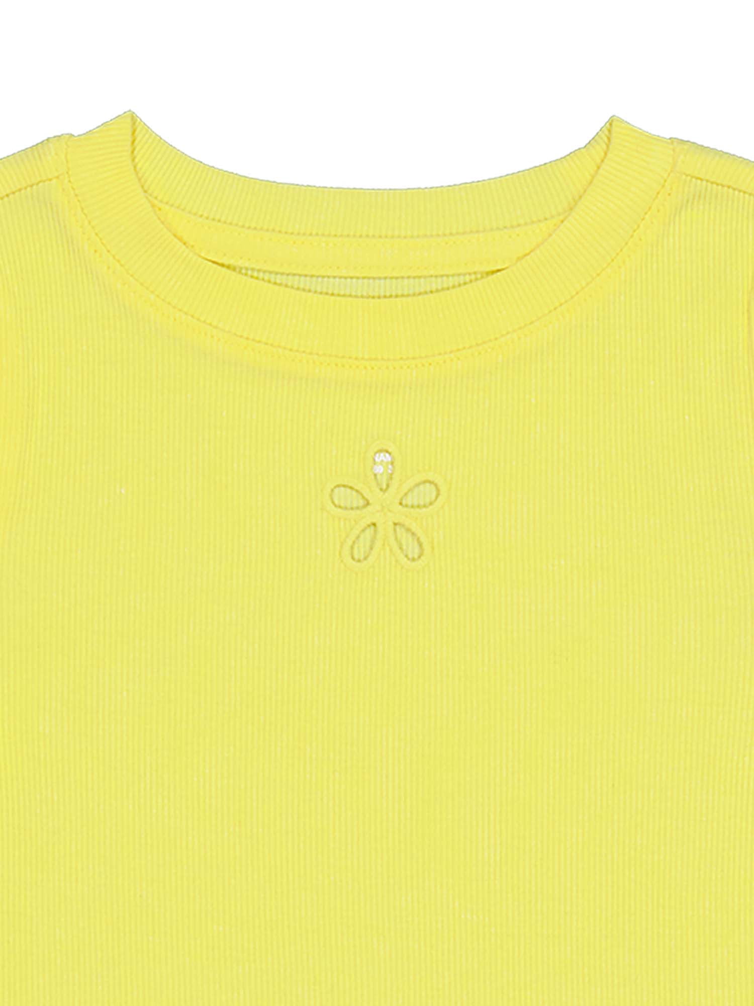 Wonder Nation Girls Cutout Rib Tee, Sizes 4-18 & Plus