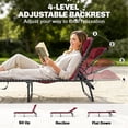 thumbnail image 4 of Outsunny Folding Beach Chair Chaise Lounge 3 Adjustable Positions, Wine Red, 4 of 10