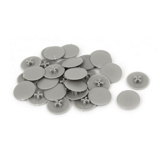 Unique Bargains 17mm x 4mm Plastic Round Screw Cap Cross Head Cover Gray (30-pack)