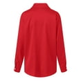 thumbnail image 4 of vigerkar Soft Breathable Stretch Satin Silk Button Down Shirts for Women Long Sleeve Blouses Work Dress Tops (Red, M), 4 of 7